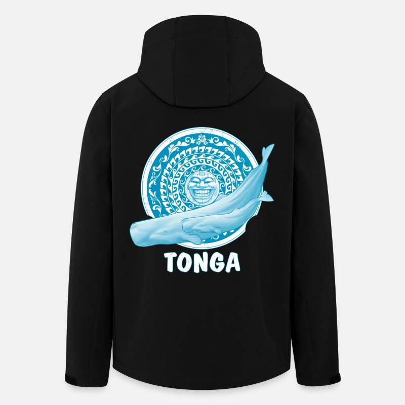 Pottwale und Tikimaske - Recycelte Männer Softshell-Jacke von Stanley/Stella - Schwarz