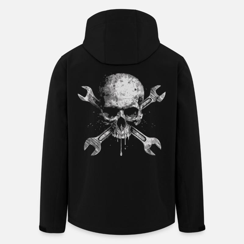 Grunge Schädel mit Werkzeugen - Recycelte Männer Softshell-Jacke von Stanley/Stella - Schwarz