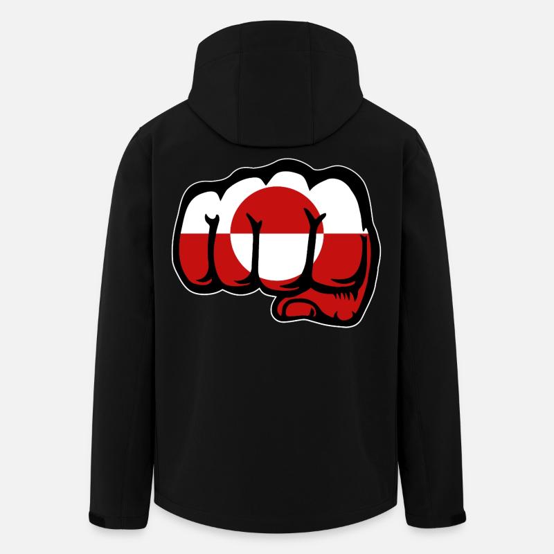 Grönland Flagge Faust Hand Symbol - Recycelte Männer Softshell-Jacke von Stanley/Stella - Schwarz