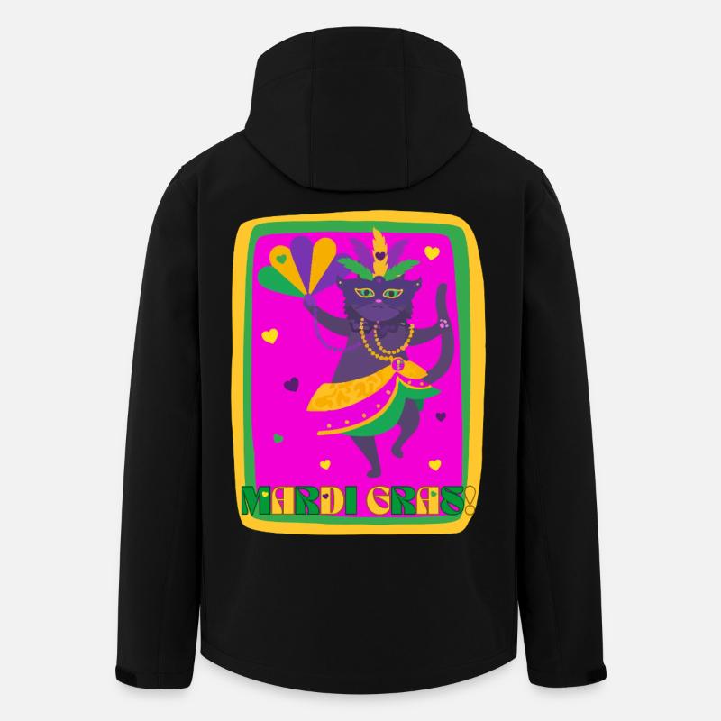 Mardi Gras tanzende Katze - Recycelte Männer Softshell-Jacke von Stanley/Stella - Schwarz