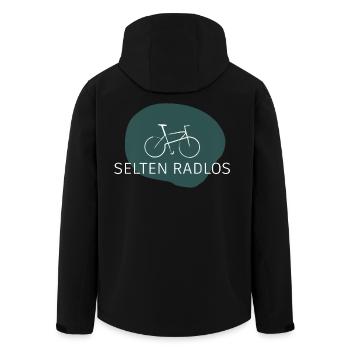 Selten Radlos – Wortspiel Fahrrad Spruch - Recycelte Männer Softshell-Jacke von Stanley/Stella - Schwarz - Hinten - AI Model Male 185 light (185cm)