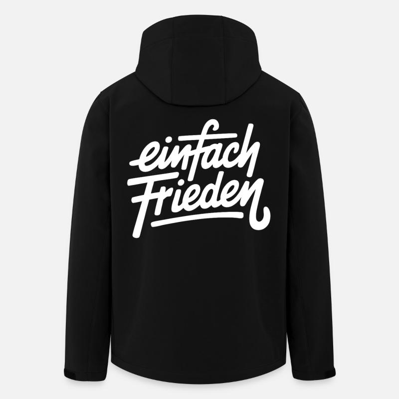 Simplement des lettres de paix - Veste softshell homme en polyester recyclé Stanley/Stella - noir