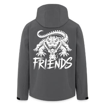 Freunde fürs Leben – Krokodil und Maus - Recycelte Männer Softshell-Jacke von Stanley/Stella - Schwarz - Hinten - AI Model Male 185 light (185cm)