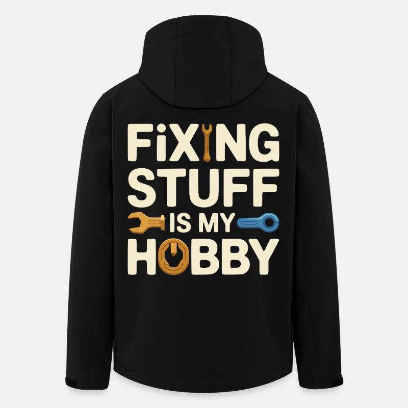 Fixing Stuff Is My Hobby - Men’s Recycled Softshell Jacket by Stanley/Stella - black