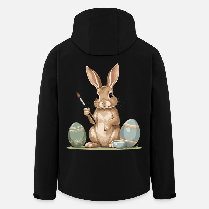 Osterhase mit Pinsel - Recycelte Männer Softshell-Jacke von Stanley/Stella - Schwarz