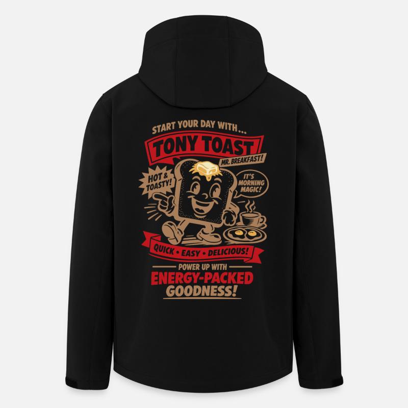 Retro 50er Jahre Frühstückstoast - Recycelte Männer Softshell-Jacke von Stanley/Stella - Schwarz