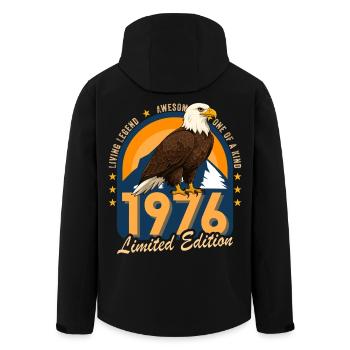 1976 Année de naissance 1976 50e anniversaire - Veste softshell homme en polyester recyclé Stanley/Stella - noir - Dos - AI Model Male 185 light (185cm)