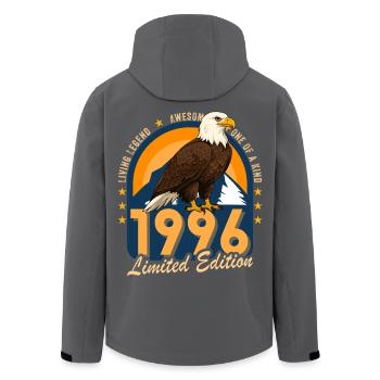 1996 Year of birth Year 1996 30th birthday Male - Men’s Recycled Softshell Jacket by Stanley/Stella - black - Back - AI Model Male 185 light (185cm)
