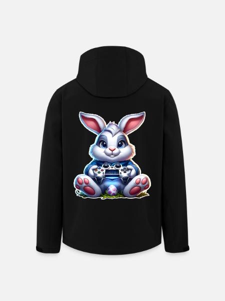 Easter Bunny Gaming Gamer - Men’s Recycled Softshell Jacket by Stanley/Stella - black