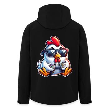 Gamer Chicken avec manette - Veste softshell homme en polyester recyclé Stanley/Stella - noir - Dos - AI Model Male 185 light (185cm)