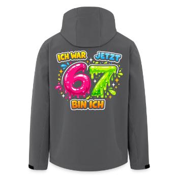 67 Six Seven Meme Gen Alpha Gift - Men’s Recycled Softshell Jacket by Stanley/Stella - black - Back - AI Model Male 185 light (185cm)