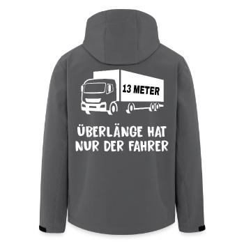 Extra Length - Truck Driver Motif - Men’s Recycled Softshell Jacket by Stanley/Stella - black - Back - AI Model Male 185 light (185cm)