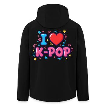 I Love K-Pop Cute Korean Music Anime Korea Korean - Men’s Recycled Softshell Jacket by Stanley/Stella - black - Back - AI Model Male 185 light (185cm)