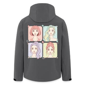Kpop Korean Pop Cute Anime Korea Girl Music Love - Men’s Recycled Softshell Jacket by Stanley/Stella - black - Back - AI Model Male 185 light (185cm)