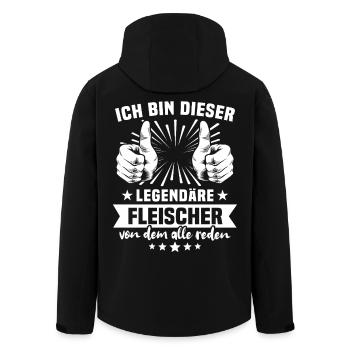 Fleischer Legende - Recycelte Männer Softshell-Jacke von Stanley/Stella - Schwarz - Hinten - AI Model Male 185 light (185cm)