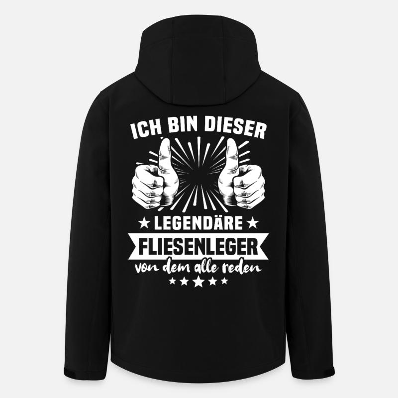 Fliesenleger Legende - Recycelte Männer Softshell-Jacke von Stanley/Stella - Schwarz