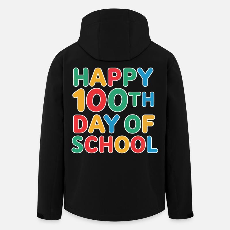 Hundredth day of school: jubilation - Men’s Recycled Softshell Jacket by Stanley/Stella - black