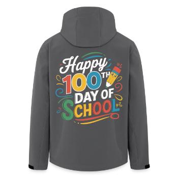 100th Day of School Jubilee - Men’s Recycled Softshell Jacket by Stanley/Stella - black - Back - AI Model Male 185 light (185cm)
