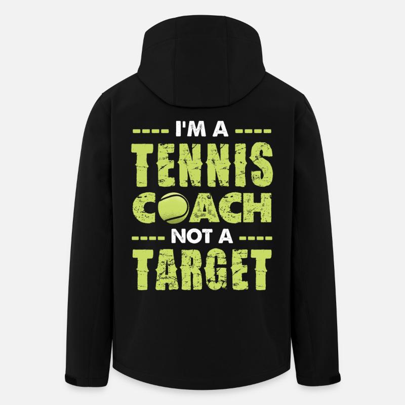 Ich bin Tenniscoach kein Ziel - Recycelte Männer Softshell-Jacke von Stanley/Stella - Schwarz