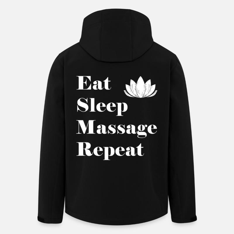 Eat Sleep Massage Repeat - Men’s Recycled Softshell Jacket by Stanley/Stella - black