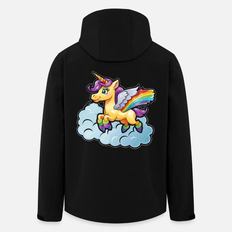 Regenbogen-Einhorn auf Wolke - Recycelte Männer Softshell-Jacke von Stanley/Stella - Schwarz