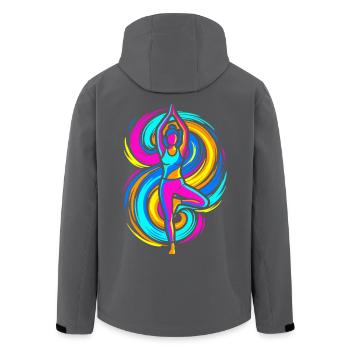 Yoga Pose - Men’s Recycled Softshell Jacket by Stanley/Stella - black - Back - AI Model Male 185 light (185cm)