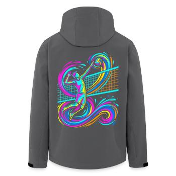 Volleyball - Men’s Recycled Softshell Jacket by Stanley/Stella - black - Back - AI Model Male 185 light (185cm)