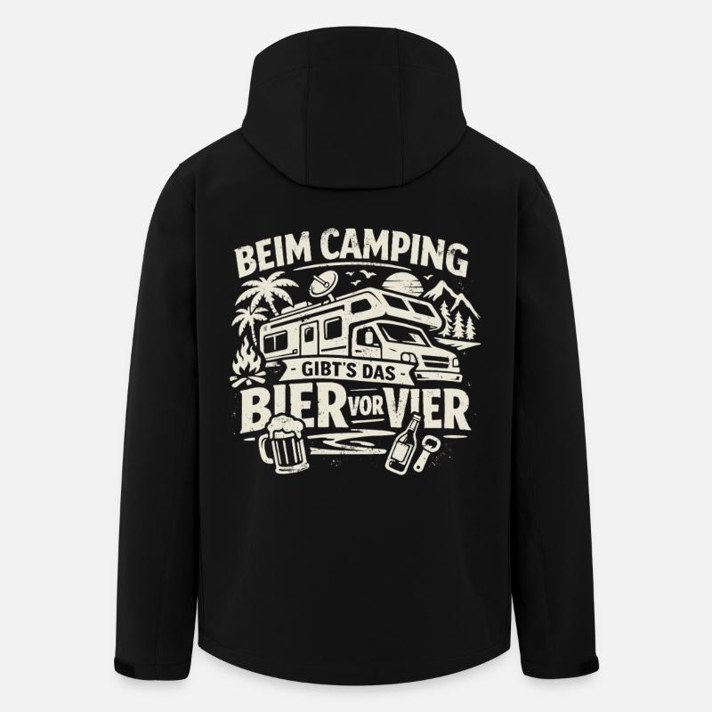 Camping | Bier vor Vier - Recycelte Männer Softshell-Jacke von Stanley/Stella - Schwarz