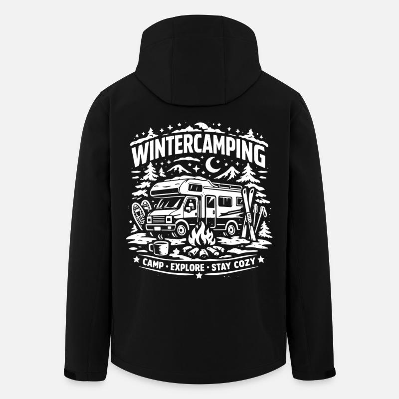 Camping d’hiver | Aventure - Veste softshell homme en polyester recyclé Stanley/Stella - noir