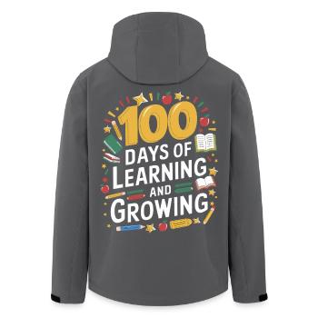 100 days of learning and growing - Men’s Recycled Softshell Jacket by Stanley/Stella - black - Back - AI Model Male 185 light (185cm)
