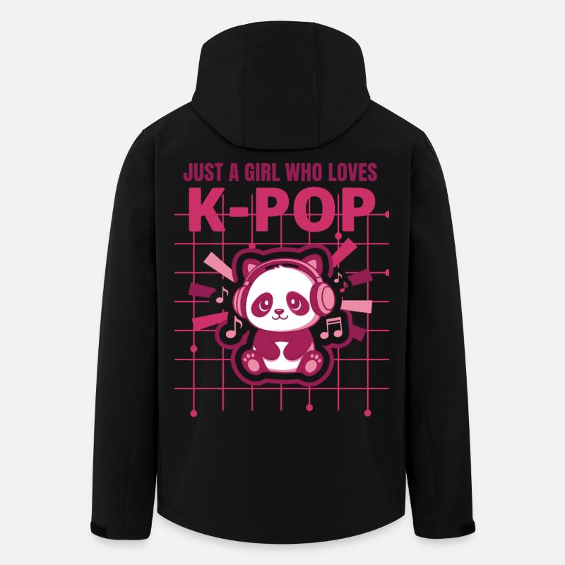 Bare en pige, der elsker K-pop sød koreansk musik - Stanley/Stella herre softshelljakke i genanvendt polyester - sort