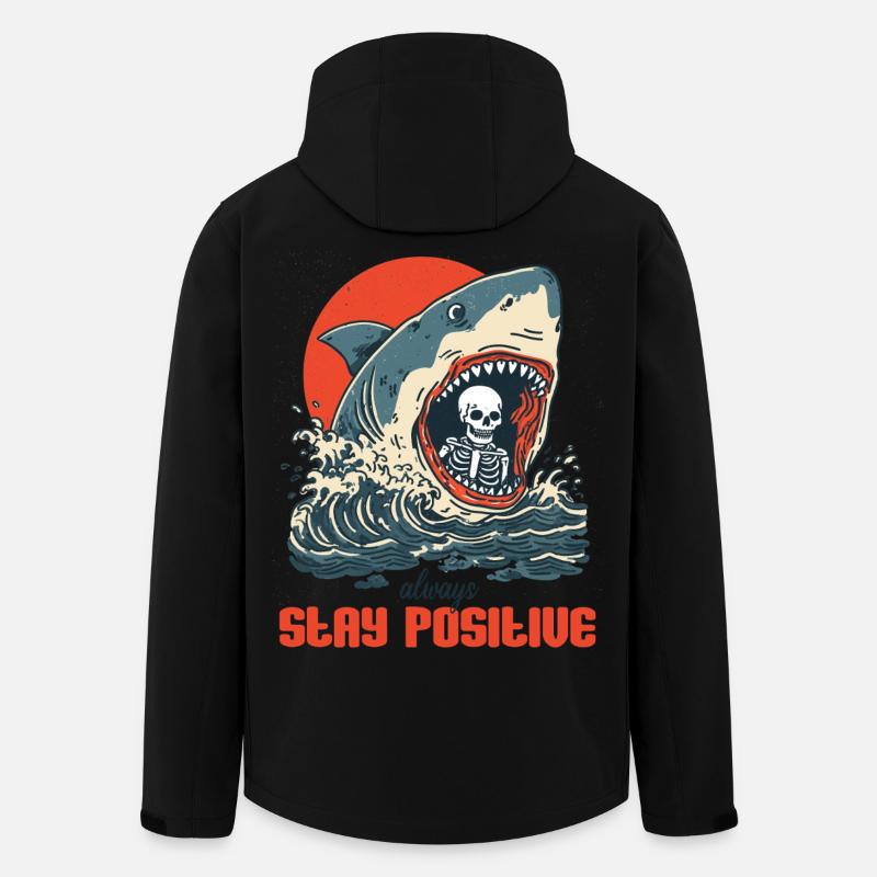 Restez positif quoi qu’il arrive - Veste softshell homme en polyester recyclé Stanley/Stella - noir