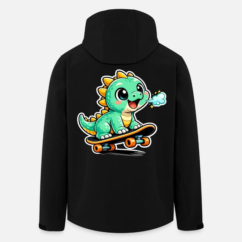 Héros du skateboard Dino vert - Veste softshell homme en polyester recyclé Stanley/Stella - noir