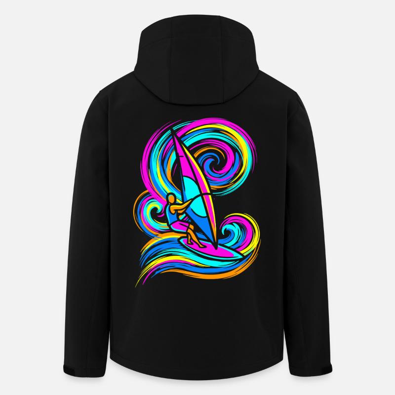 Windsurfing - Recycelte Männer Softshell-Jacke von Stanley/Stella - Schwarz