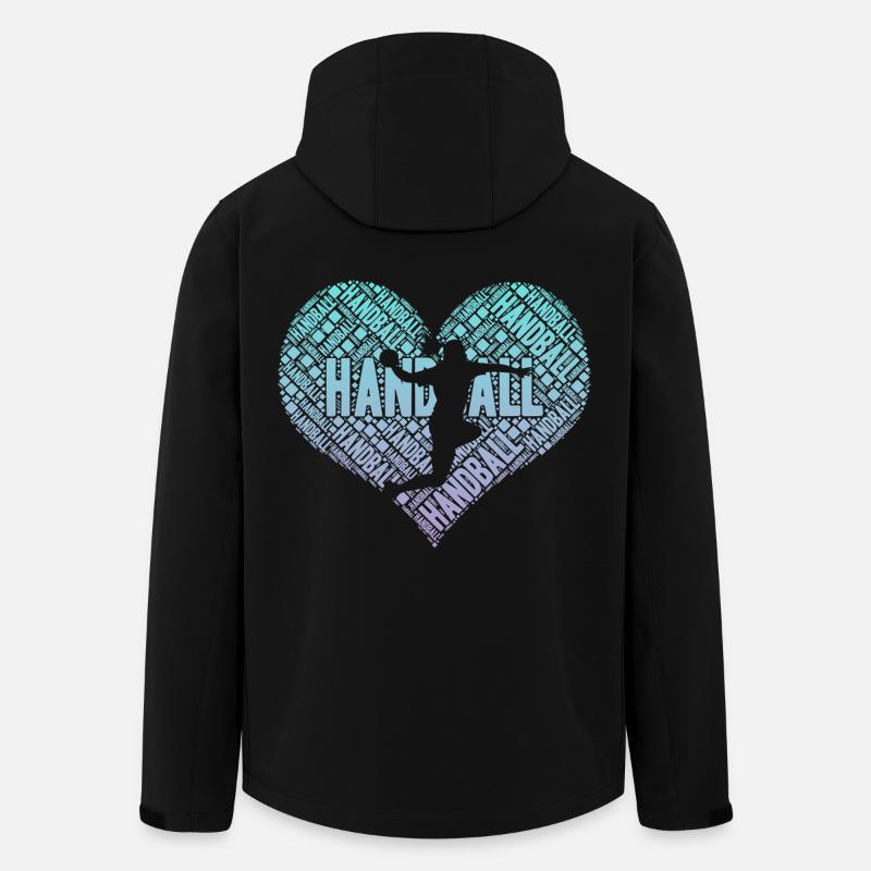 Cœur de joueur de handball - Veste softshell homme en polyester recyclé Stanley/Stella - noir