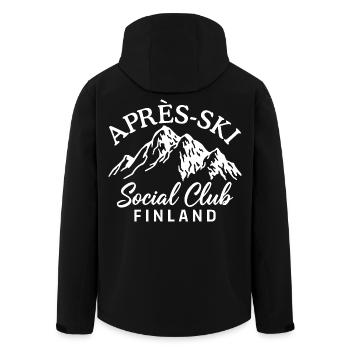 Après Ski Social Club Finland Skiing - Men’s Recycled Softshell Jacket by Stanley/Stella - black - Back - AI Model Male 185 light (185cm)