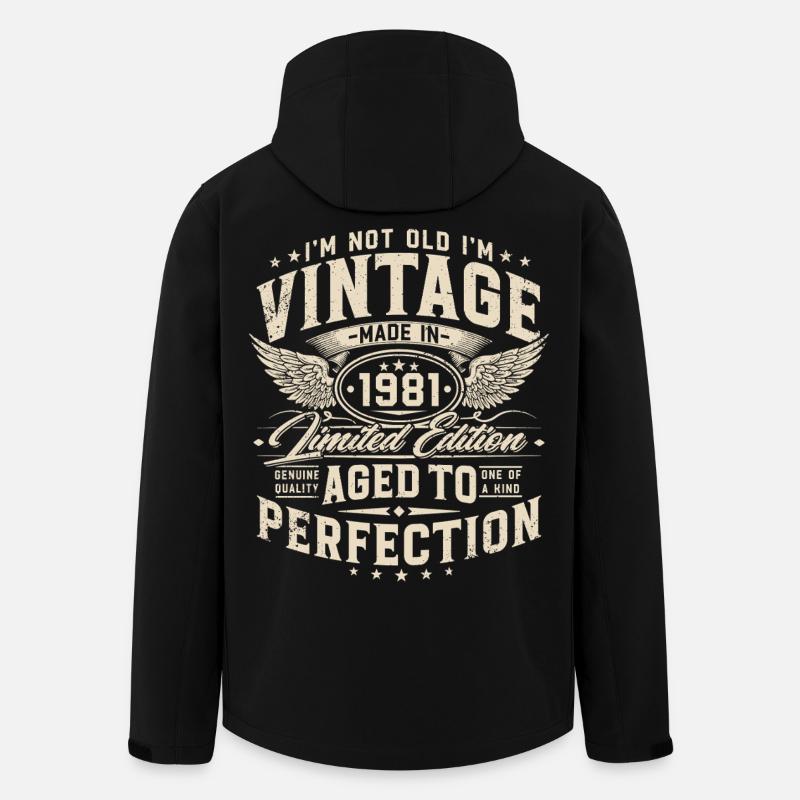 Vintage 1981 Jahrgang Geburtstag Geschenk - Recycelte Männer Softshell-Jacke von Stanley/Stella - Schwarz