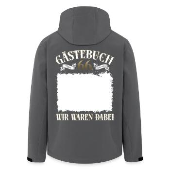 66. Geburtstag Gästebuch Shirt Wir waren dabei - Recycelte Männer Softshell-Jacke von Stanley/Stella - Schwarz - Hinten - AI Model Male 185 light (185cm)