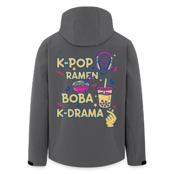 K-Pop Ramen Boba K Drame Musique coréenne Fans de Kpop - Veste softshell homme en polyester recyclé Stanley/Stella - noir - Dos - AI Model Male 185 light (185cm)