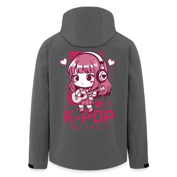 K-POP AND CHILL Kpop Korean Music Anime Cute - Men’s Recycled Softshell Jacket by Stanley/Stella - black - Back - AI Model Male 185 light (185cm)