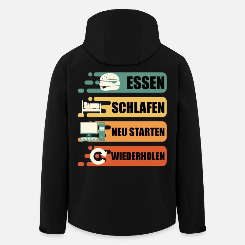 Support technique REDÉMARRER L’ALIMENTATION SOMMEIL - Veste softshell homme en polyester recyclé Stanley/Stella - noir