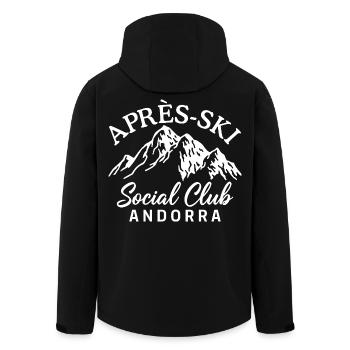 Après Ski Social Club Andorra Skiing - Men’s Recycled Softshell Jacket by Stanley/Stella - black - Back - AI Model Male 185 light (185cm)