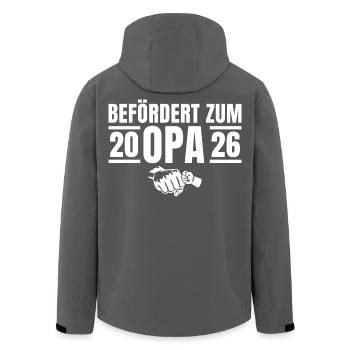 Babyparty Befördert zum Opa 2026 - Recycelte Männer Softshell-Jacke von Stanley/Stella - Schwarz - Hinten - AI Model Male 185 light (185cm)
