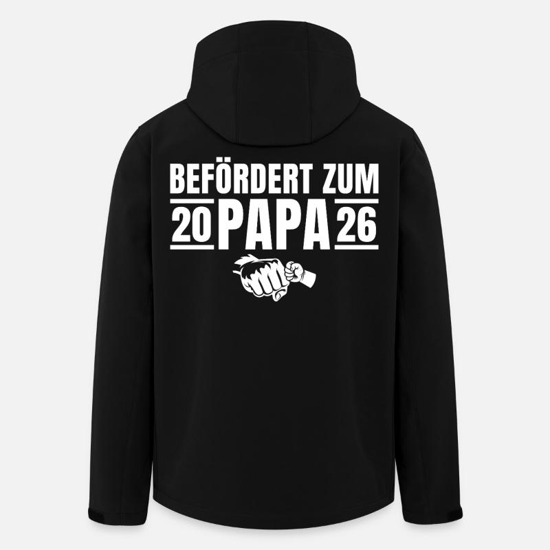 Vaterschaft Befördert zum Papa 2026 - Recycelte Männer Softshell-Jacke von Stanley/Stella - Schwarz