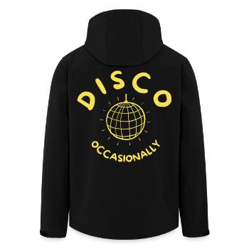 Disco Occasionally - Together Together Retroyellow - Men’s Recycled Softshell Jacket by Stanley/Stella - black - Back - AI Model Male 185 light (185cm)