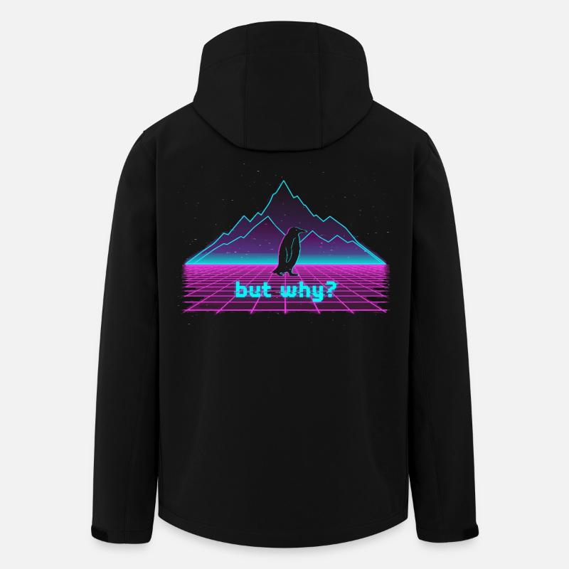 Vaporwave Penguin - Veste softshell homme en polyester recyclé Stanley/Stella - noir