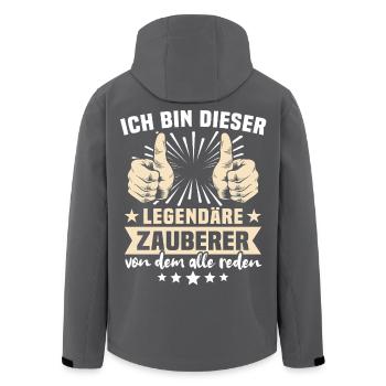 Zauberer Sprüche - Recycelte Männer Softshell-Jacke von Stanley/Stella - Schwarz - Hinten - AI Model Male 185 light (185cm)