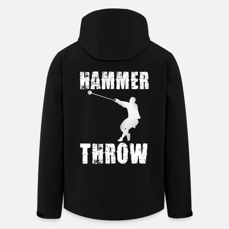 Hammer Throw Silhouette Graphic - Men’s Recycled Softshell Jacket by Stanley/Stella - black