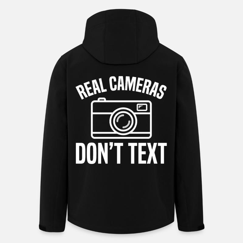 Real Cameras Don't Text Design - Men’s Recycled Softshell Jacket by Stanley/Stella - black