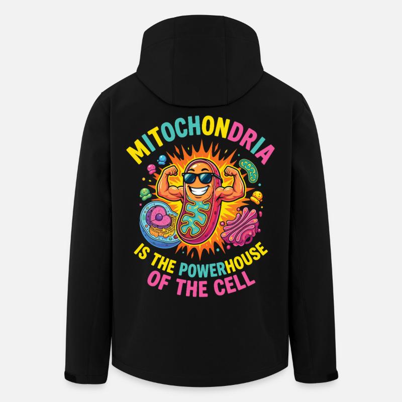 Humour scientifique des mitochondries - Veste softshell homme en polyester recyclé Stanley/Stella - noir